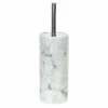 Marmar Marbled Print Ceramic Toilet Bowl Brush With Chrome Handle