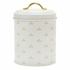 Matisse White & Gold Round Canister, Medium