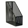Matte Black Chevron Punched Metal File Organizer Magazine Holder