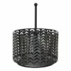 Matte Black Chevron Punched Metal Revolving Desk Organizer Pencil Spinner