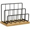 Matte Black Wire & Bamboo Wood Letter Sorter