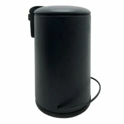 Matte Charcoal Hans Step Trash Can With Removable Liner, 30l