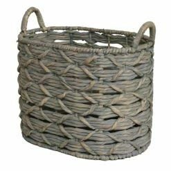 MED GREY WH OVAL BSKT