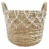 Mendong Round Natural Basket Crochet Large