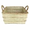 Mendong Water Hyacinth Rectangle Natural Medium Basket