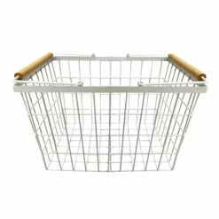 Metal Basket With Wood Handle