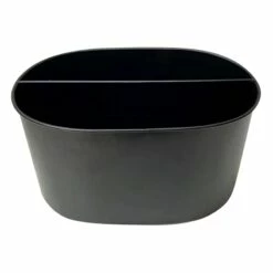 METAL CADDY WITH WOOD HANDLE