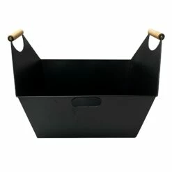 METAL CADDY WITH WOOD HANDLE-L