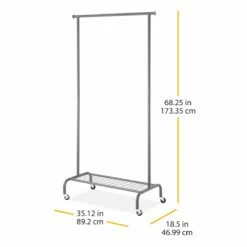 Metal Garment Rack, Gunmetal -comprehensive Shop metal garment rack gunmetal 3