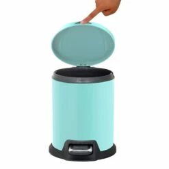 Mint Green Round Pedal Bin, 5l -comprehensive Shop mint green round pedal bin 5l 3