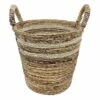 Natural Banana Leaf Round Basket, Small