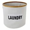 Natural Round Bamboo Fabric Laundry Basket, Medium