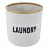 Natural Round Bamboo Fabric Laundry Basket, Small