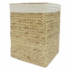 Natural Water Hyacinth Laundry Hamper, Large