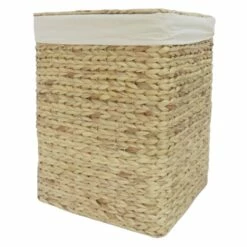 Natural Water Hyacinth Laundry Hamper, Small