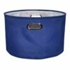 Navy Round Fabric Storage Basket, Large