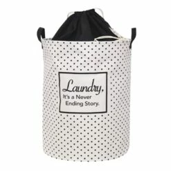 Never Ending Laundry Hamper With Drawstring Liner, Black