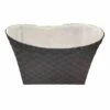 Non Woven Oval Bottom Basket With Liner, Grey