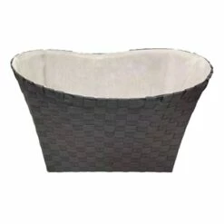 Non Woven Oval Bottom Basket With Liner, Grey