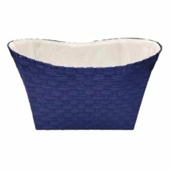 Non Woven Oval Bottom Basket With Liner, Navy Blue