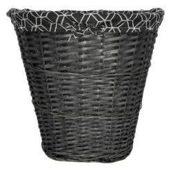 Oval Willow Spilt Laundry Hamper, Grey