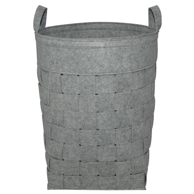 Oval Woven Felt Hamper, Light Grey 1 Oval Woven Felt Hamper, Light Grey