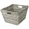 Pe Faux Rattan L Tote Grey