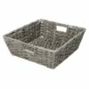 Pe Faux Rattan Shelf Tote Grey