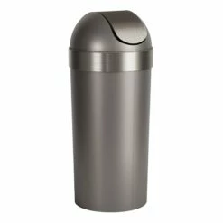 Pewter Venti Trash Can, 16.5gal