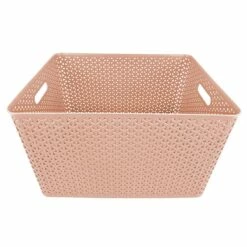 Pink Y-Weave Plastic Storage Basket, Extra Large
