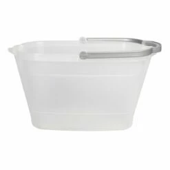 Plastic Bucket With Pouring Spouts, Side Grips & Handle