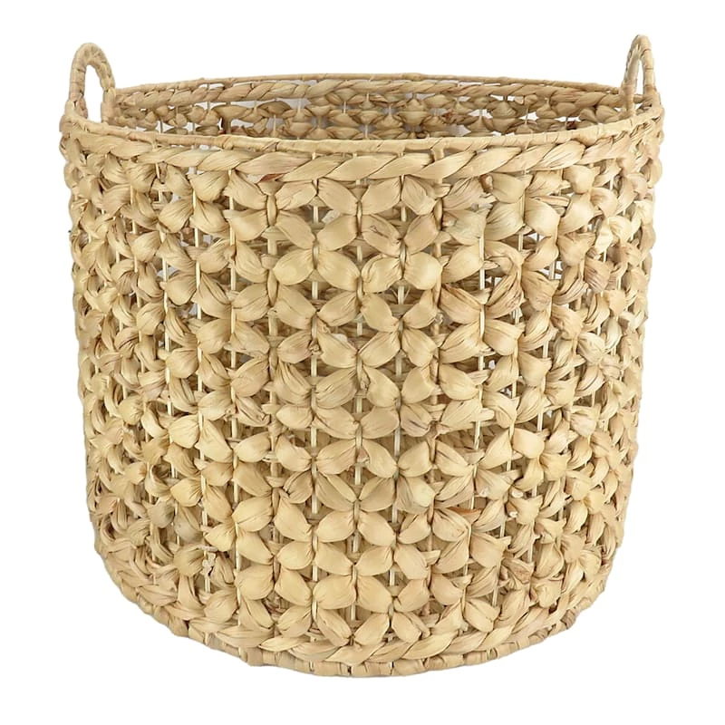 Providence Melia Round Flower Weave Storage Basket, Large 2 Providence Melia Round Flower Weave Storage Basket, Large - Image 2