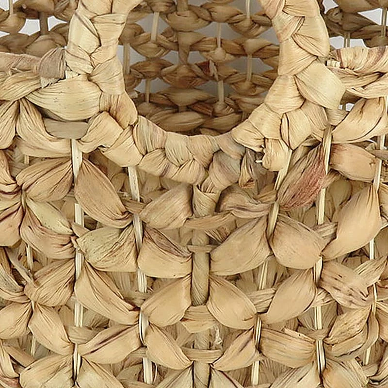 Providence Melia Round Flower Weave Storage Basket With Handles, Small 3 Providence Melia Round Flower Weave Storage Basket With Handles, Small - Image 3