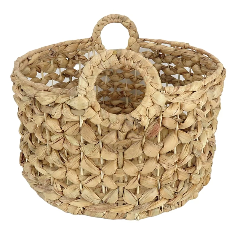 Providence Melia Round Flower Weave Storage Basket With Handles, Small 1 Providence Melia Round Flower Weave Storage Basket With Handles, Small