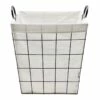 Rectangle Metal Wire Laundry Hamper, Black