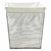 Rectangle Metal Wire Laundry Hamper, Black & Gold