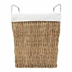 Rectangle Twisted Wicker Laundry Hamper, Large