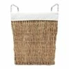Rectangle Twisted Wicker Laundry Hamper, Small