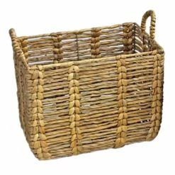 Rectangular Water Hyacinth Basket, 16x12x10.5