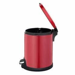 Red Round Pedal Bin, 5l -comprehensive Shop red round pedal bin 5l 2