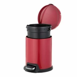 Red Round Pedal Bin, 5l -comprehensive Shop red round pedal bin 5l 3