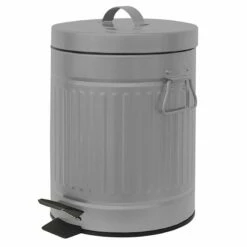 Retro Grey Step Trash Bin, 5l