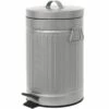 Retro Silver Step Trash Bin, 12l