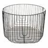 Round Black Metal Wire Storage Basket, Large
