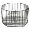 Round Black Metal Wire Storage Basket, Small