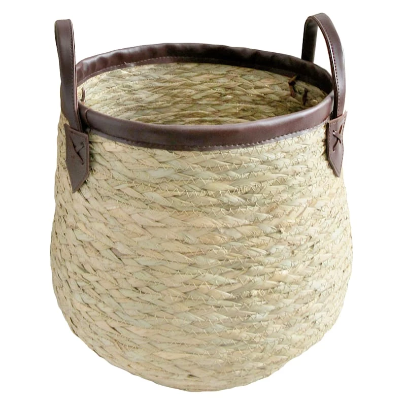 ROUND BRAIDED SEAGRASS BSKT- M 1 ROUND BRAIDED SEAGRASS BSKT- M