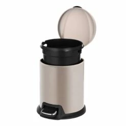 Round Champagne Stainless Steel Pedal Bin, 5l -comprehensive Shop round champagne stainless steel pedal bin 5l 2