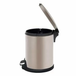 Round Champagne Stainless Steel Pedal Bin, 5l -comprehensive Shop round champagne stainless steel pedal bin 5l 3