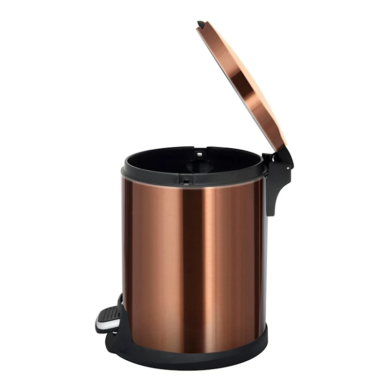 Round Copper Stainless Steel Pedal Bin, 5l 2 Round Copper Stainless Steel Pedal Bin, 5l - Image 2