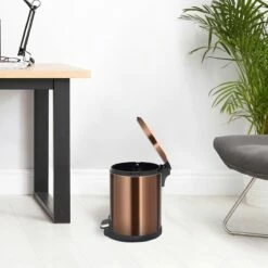 Round Copper Stainless Steel Pedal Bin, 5l 9 Round Copper Stainless Steel Pedal Bin, 5l -comprehensive Shop round copper stainless steel pedal bin 5l 4